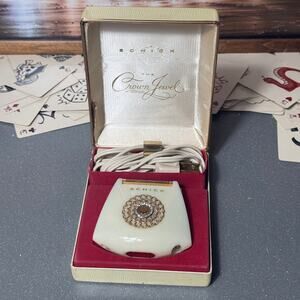 Vintage Schick Crown Jewel Ladies Electric Razor Shaver w/ Case Tested Works